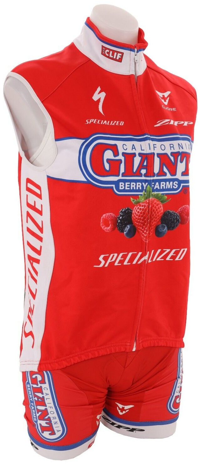 Cuore California Giant Berry Farms Pro Cycling Kit Women SMALL Jacket Vest Zipp