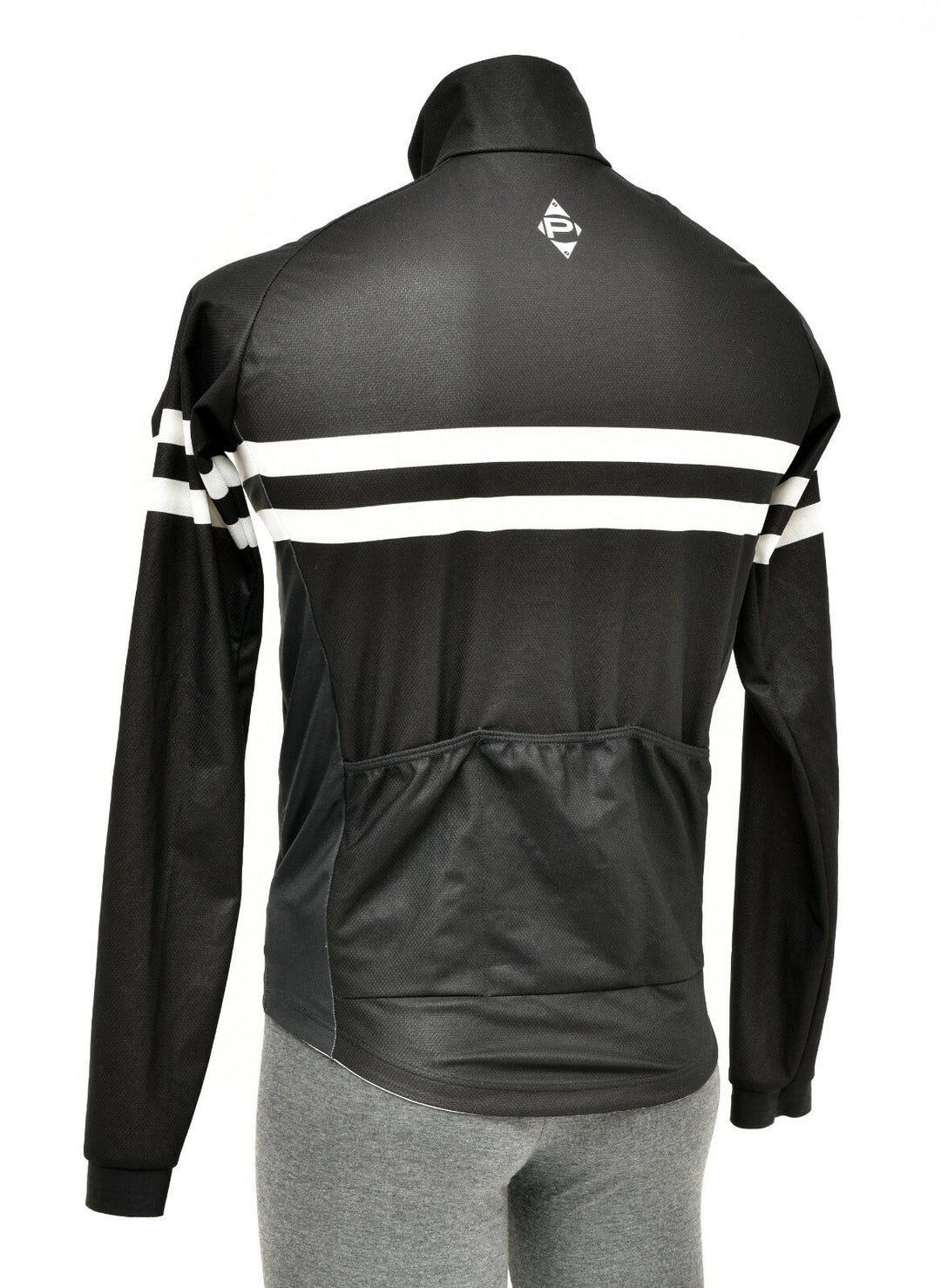 Panache Cycling Wind Jacket Men MEDIUM Black Striped Road Bike Gravel MTB Pocket