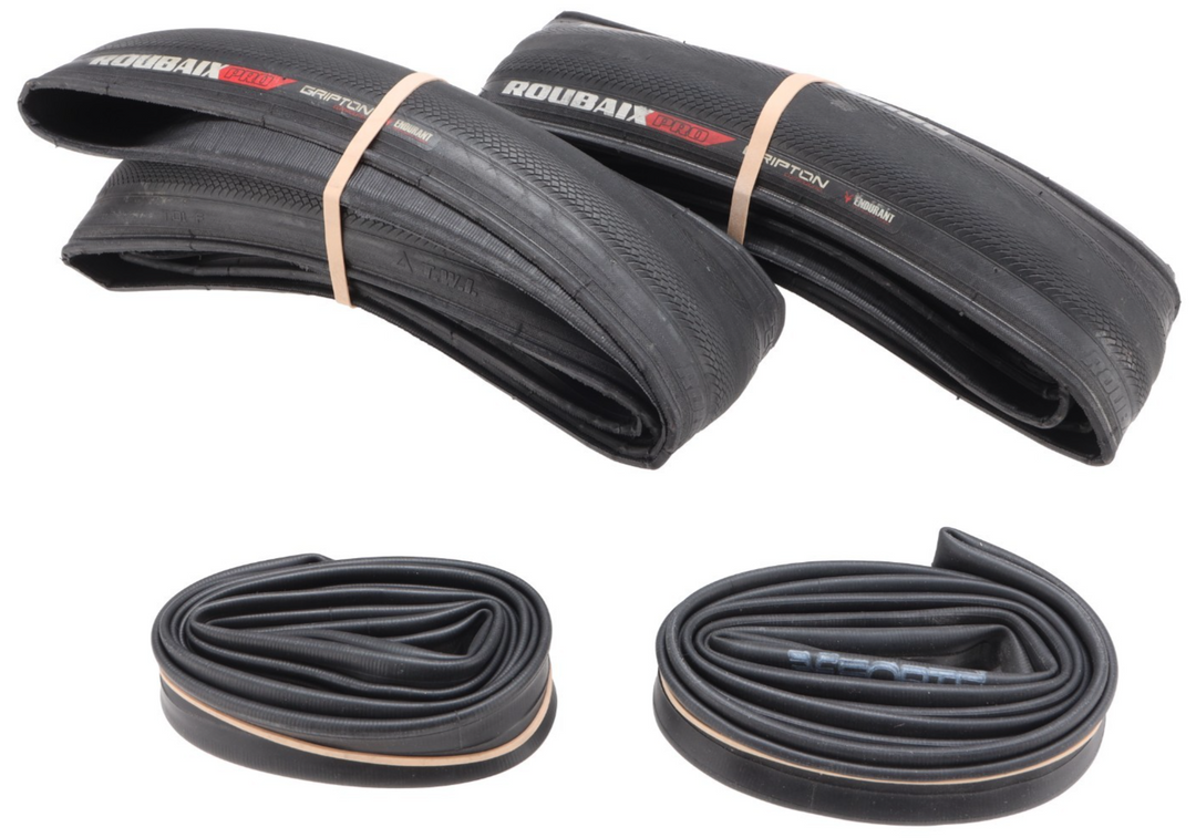 Specialized Roubaix Pro Clincher Road Bike Tires 700 x 23c 1 PAIR Gripton Tubes