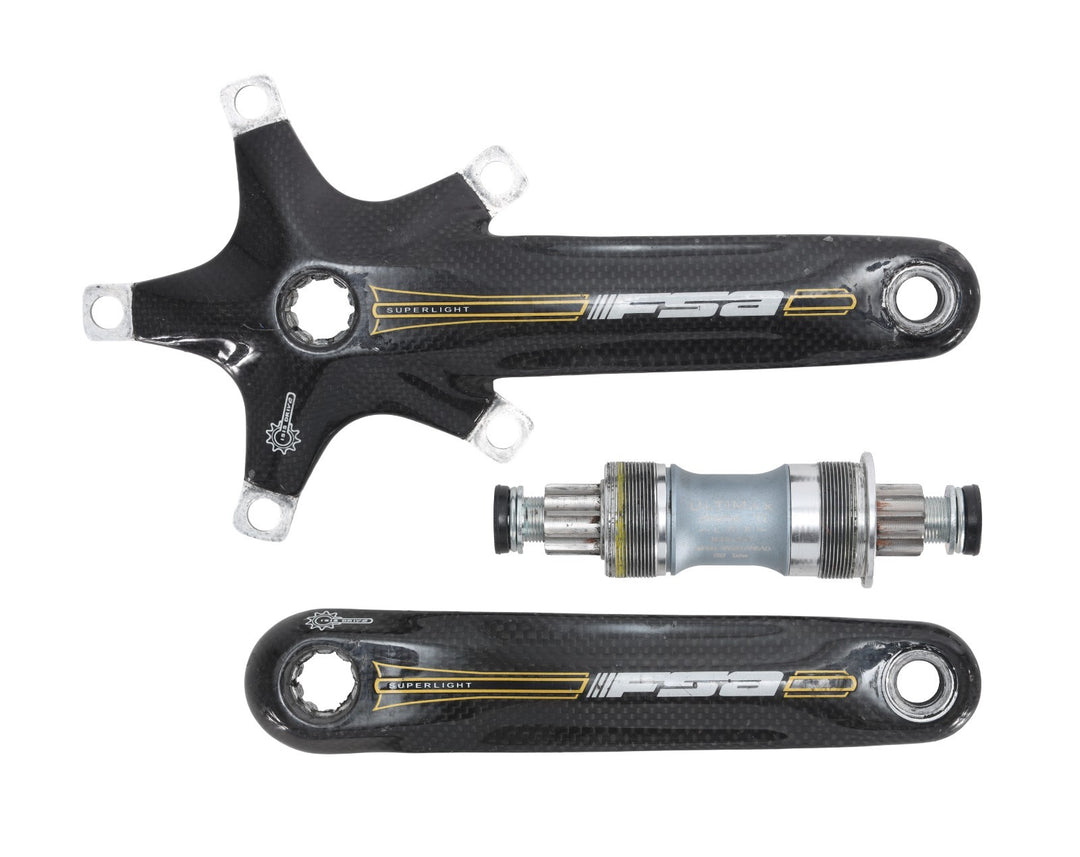 FSA Superlight Carbon Road Bike Crank Arm Assembly 175mm 5-Bolt 120 BCD ISIS BB