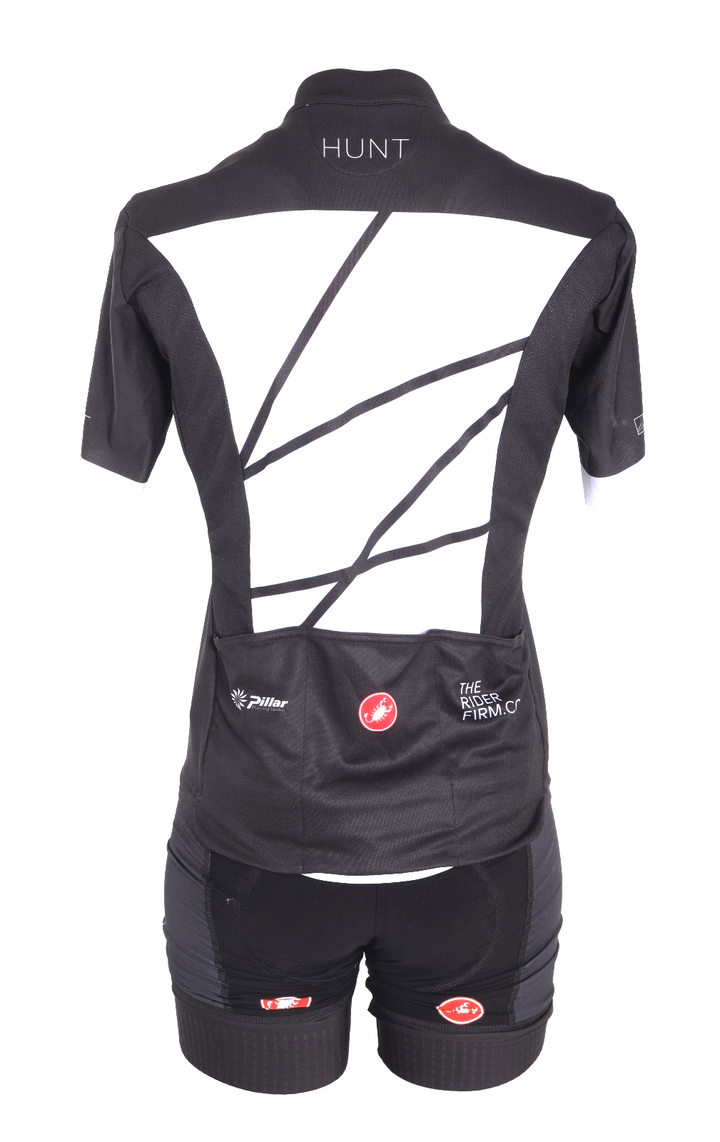 Castelli Women Hunt Wheels Short Sleeve Cycling Kit MEDIUM Black Road Bike MTB