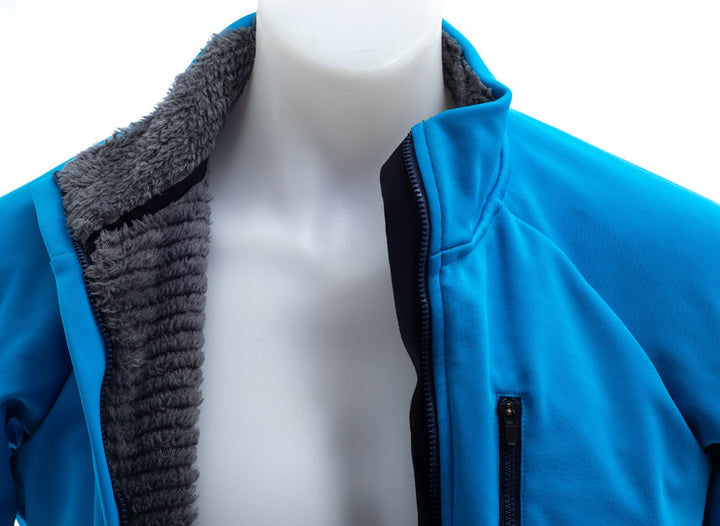 Velocio Zero HL Winter Fleece Jacket Men's MEDIUM Blue Road Gravel Cyclocross