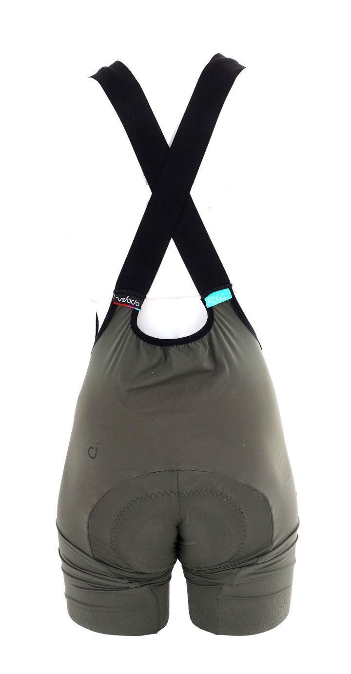 Velocio Signature Cycling Bib Short Women XS Green Road Bike Gravel Cycling