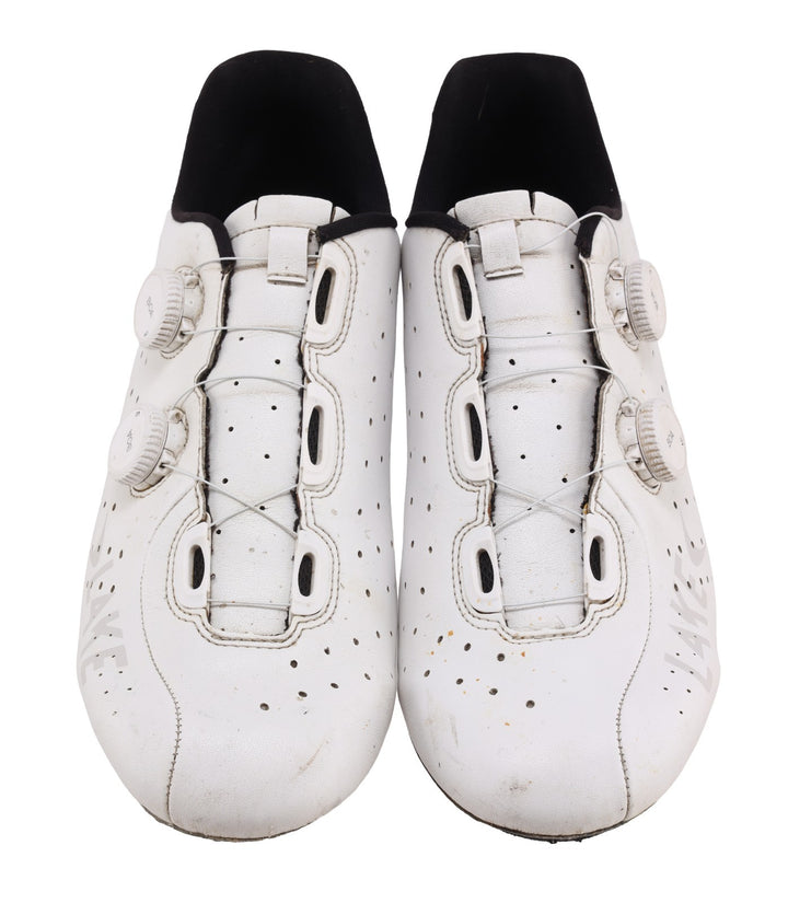 Lake CX332 Carbon Road Bike Shoes EU 47 US 13.5 Wide WHITE BOA Dial 3-Bolt Cleat