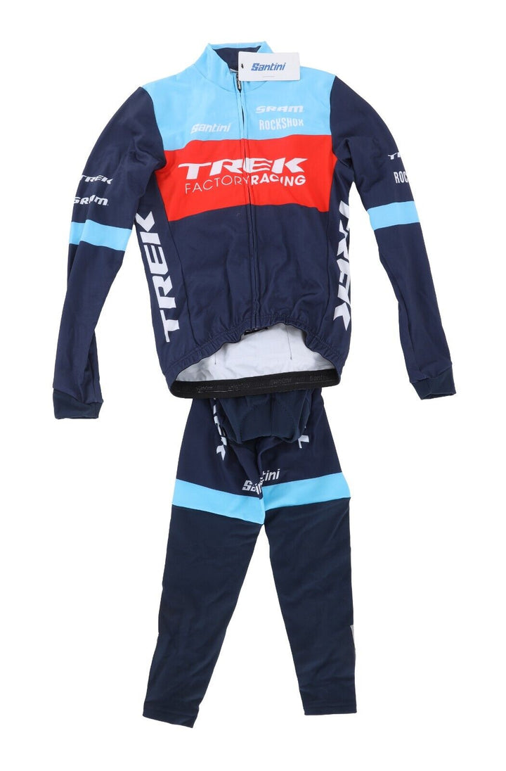 Santini Trek Factory Team Issue Long Sleeve Thermal Jersey + Bib Tights XS Kit