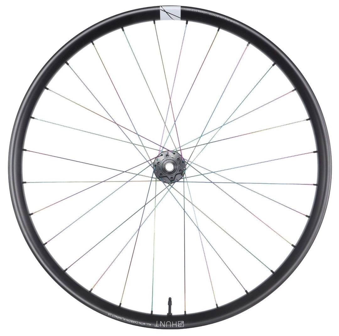 HUNT All Mountain H_IMPACT 29 Carbon Oil-Slick MTB FRONT Wheel 6B Disc 15x 110mm
