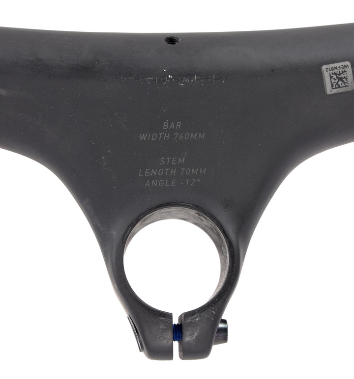Roval Control Cockpit Flat Carbon Mountain Bike Handlebar Stem 760mm x 70mm -12º