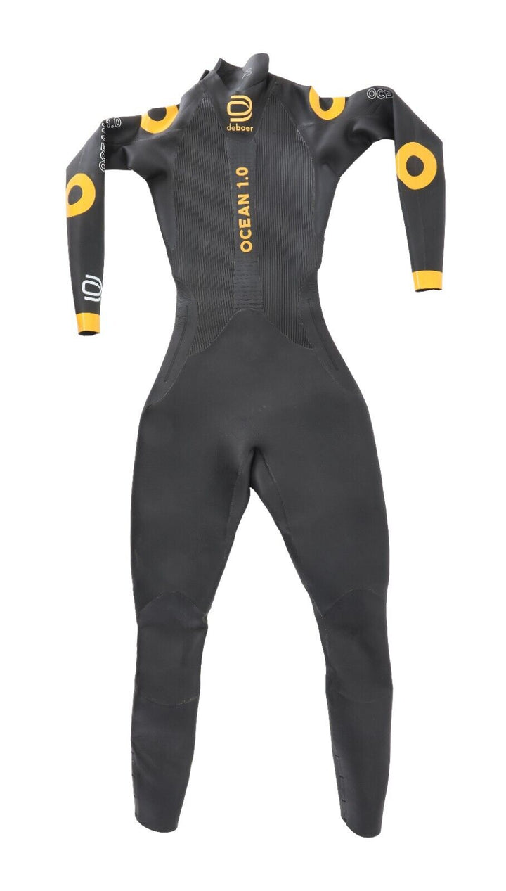 deboer Ocean 1.0 Thermal Wetsuit Women FS YELLOW Swimming Triathlon Full Length