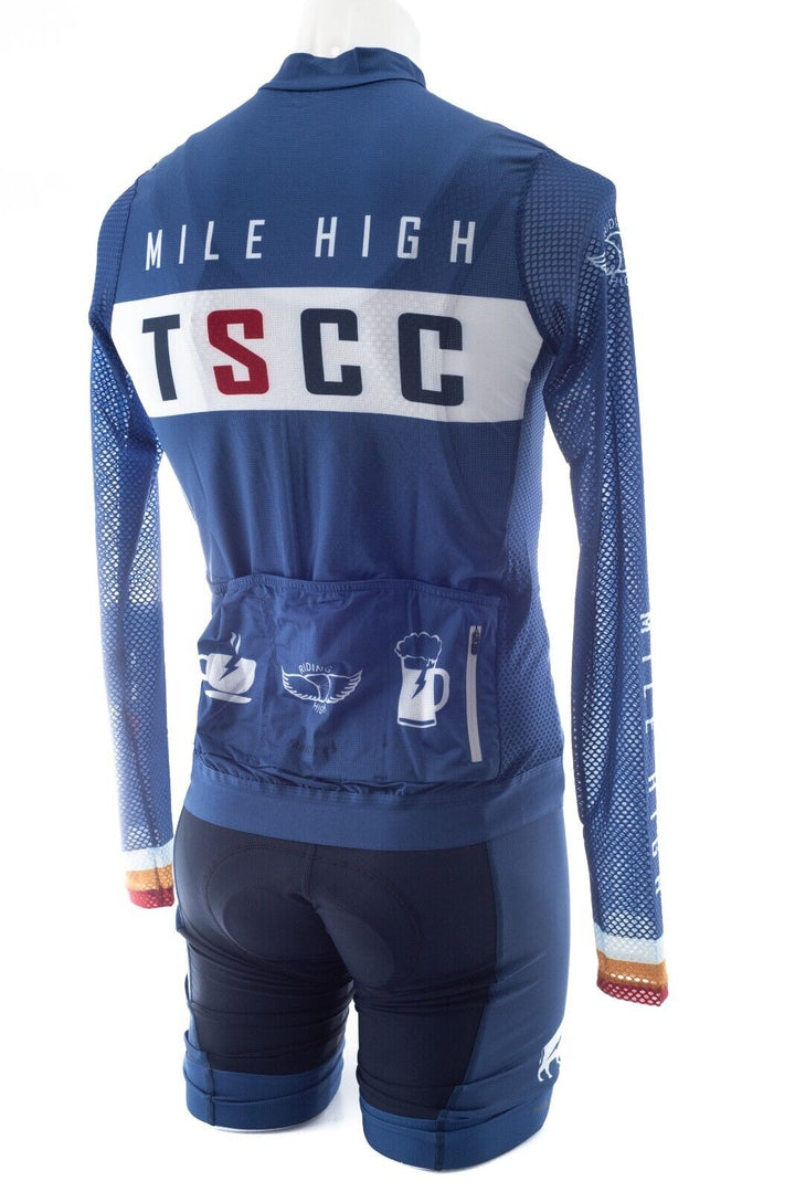 Panache TSCC Mile High Long Sleeve Pro Svelt Kit Men SM & LG Blue Road Bike Bib
