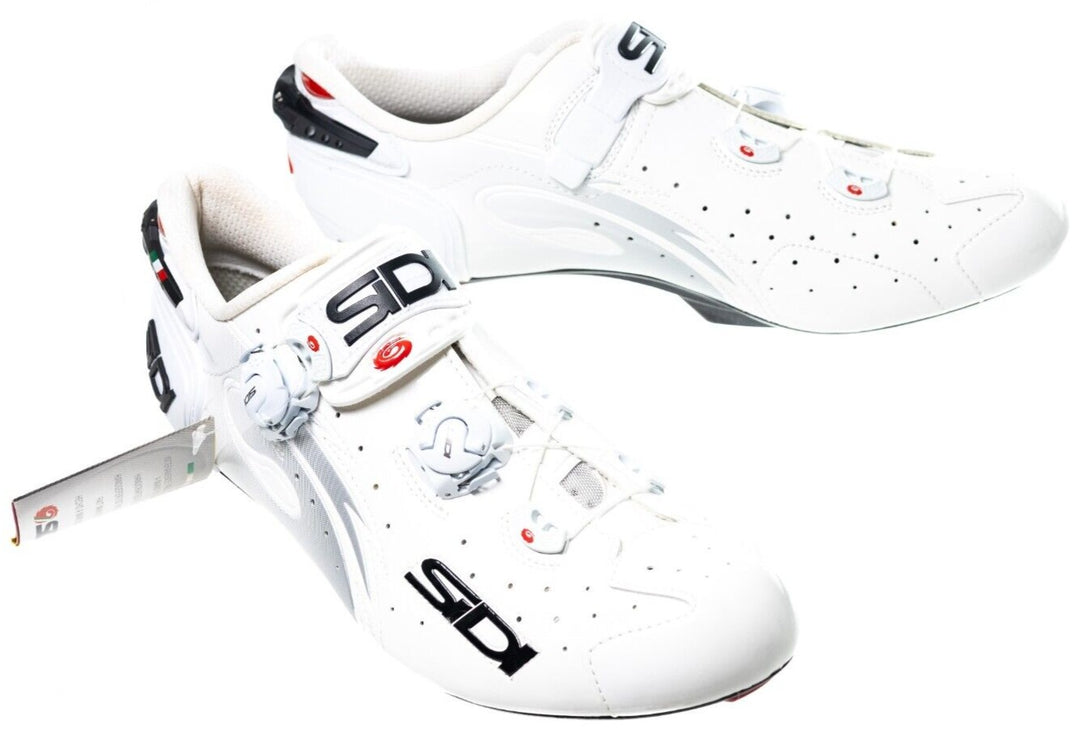 Sidi Wire Carbon Road Bike Shoes EU 46 US Men 11.5 White 4 Bolt Gravel Speedplay
